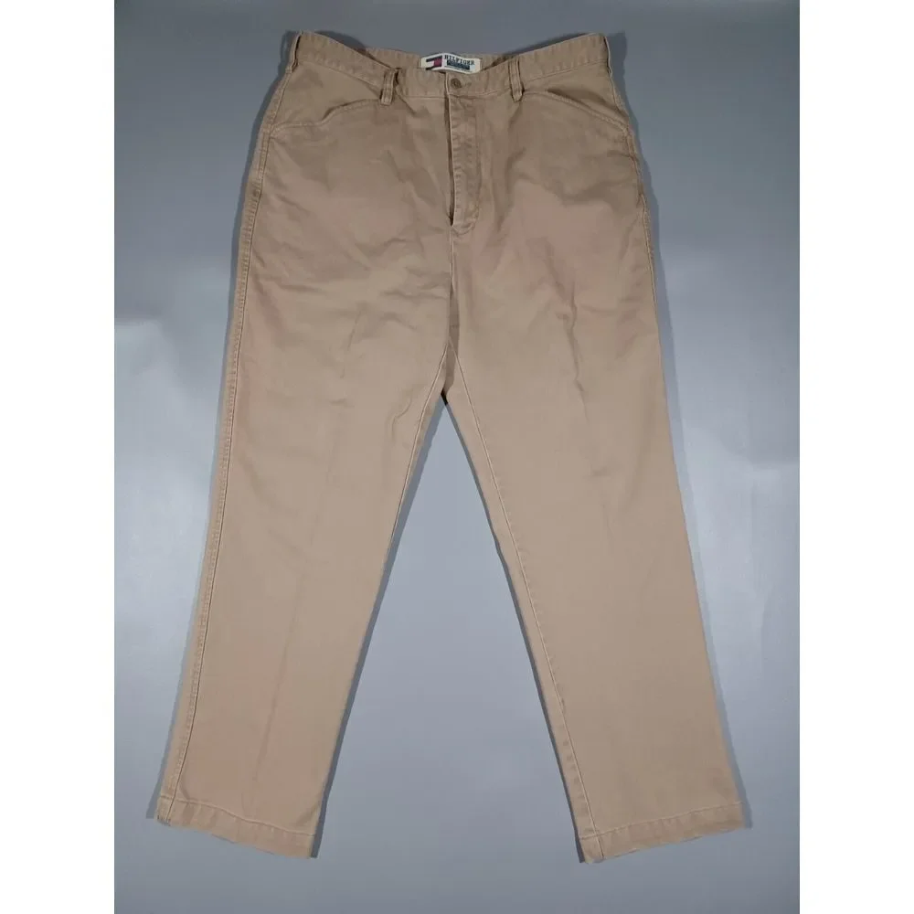 Tommy‎ Hilfiger Pants Mens 36x32 Khaki Corduroy Wide Leg Authentic Issue